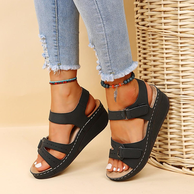 Women&#39;s Orthopedic Velcro Wedge Sandals
