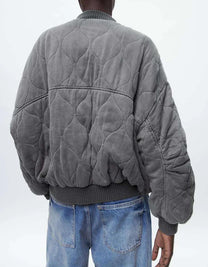 Women&#39;s Oversized Grey Bomber Jacket