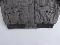 Women&#39;s Oversized Grey Bomber Jacket