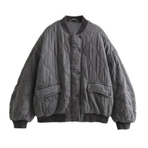 Women&#39;s Oversized Grey Bomber Jacket