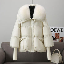 Women&#39;s Oversized Puffer Winter Coat With Fur Collar