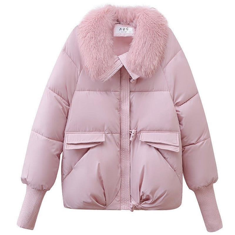 Women&#39;s Oversized Puffer Winter Coat With Fur Collar