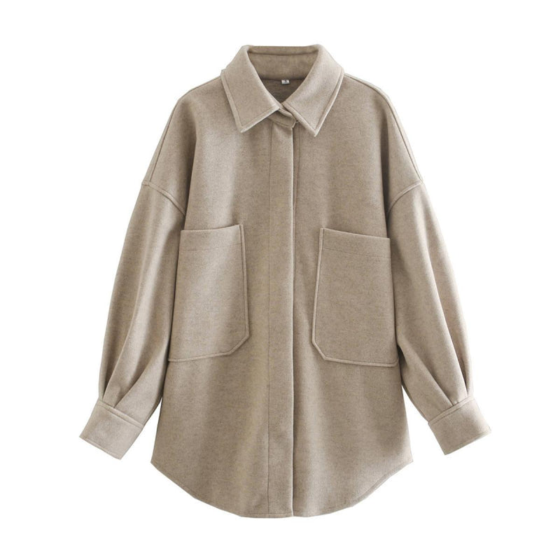Women&#39;s Oversized Transitional Jacket With Large Pockets