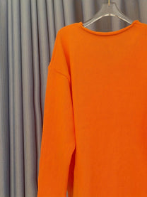 Women&#39;s Oversized V-Neck Pullover With Pattern For Autumn And Winter
