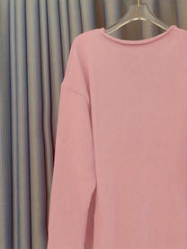 Women&#39;s Oversized V-Neck Pullover With Pattern For Autumn And Winter
