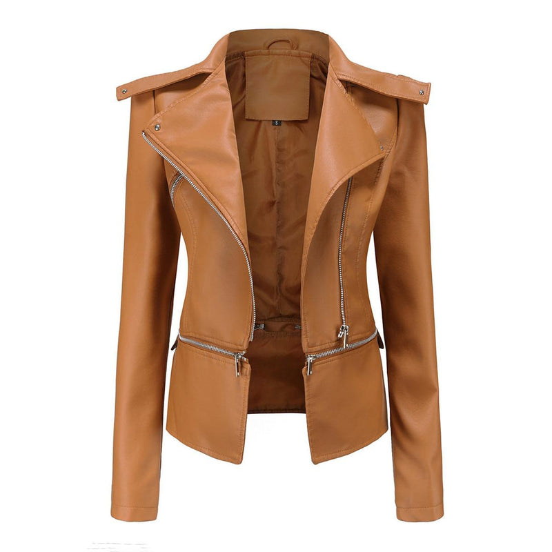 Women&#39;s PU Leather Biker Jacket