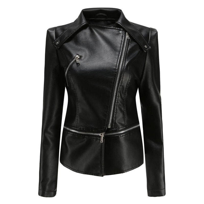 Women&#39;s PU Leather Biker Jacket