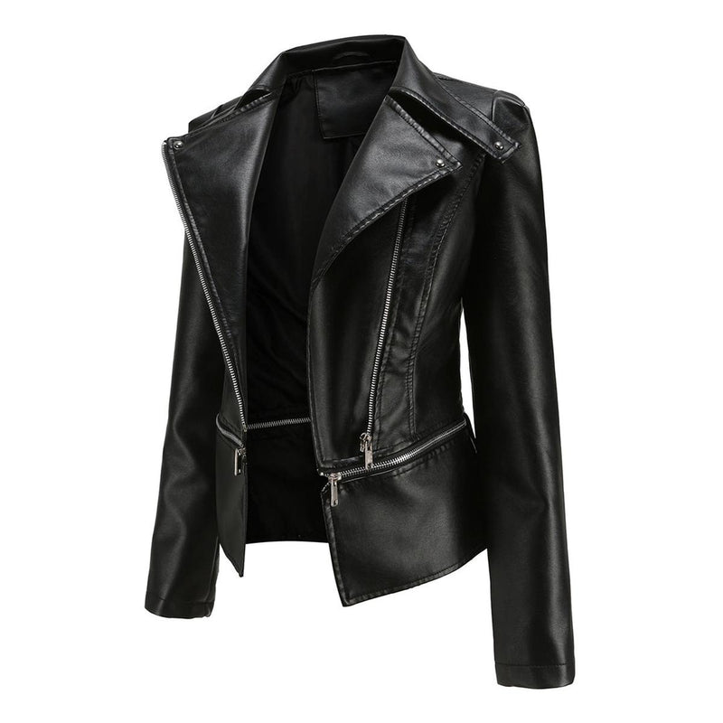 Women&#39;s PU Leather Biker Jacket