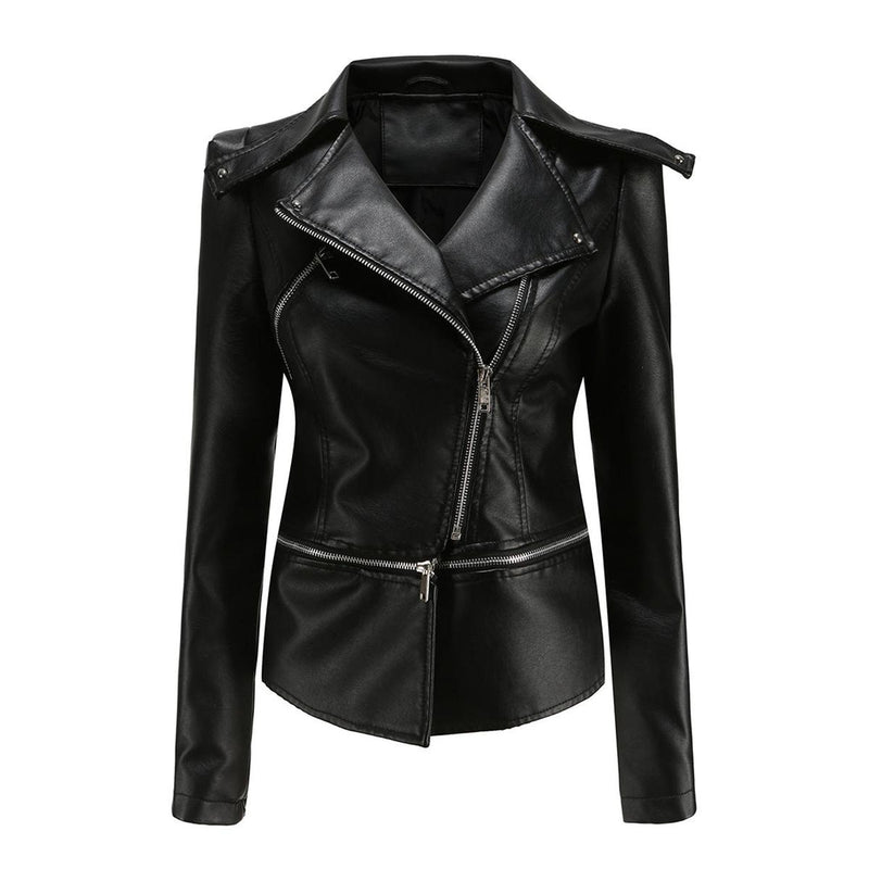 Women&#39;s PU Leather Biker Jacket
