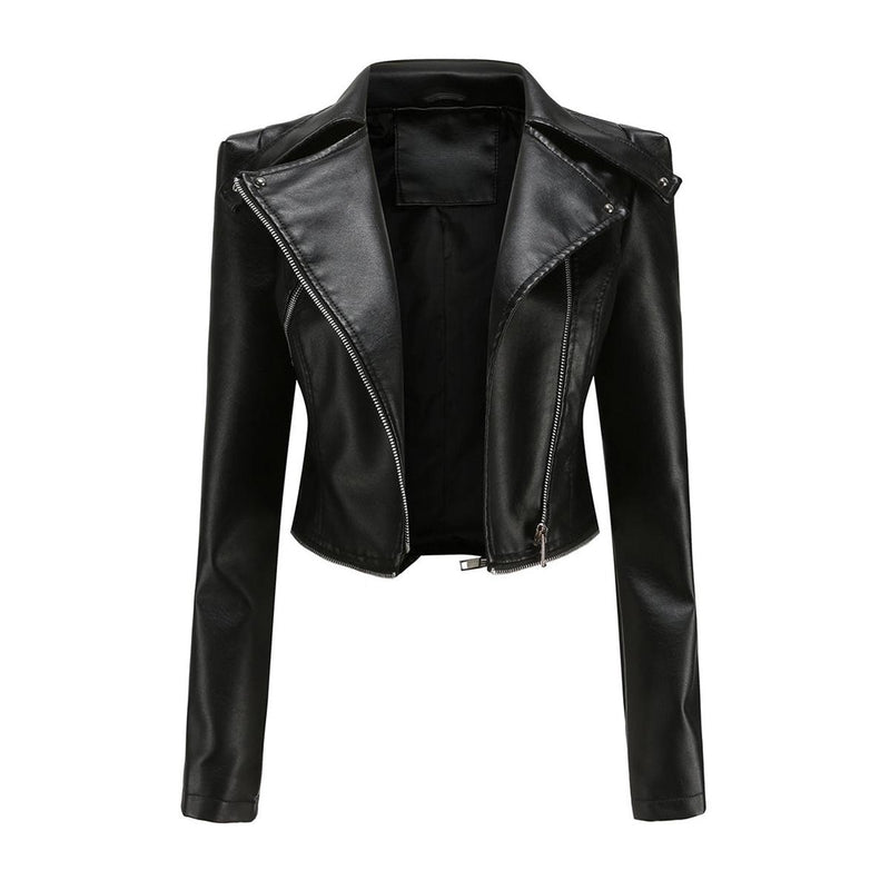 Women&#39;s PU Leather Biker Jacket