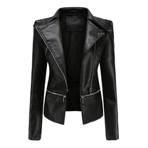 Women&#39;s PU Leather Biker Jacket
