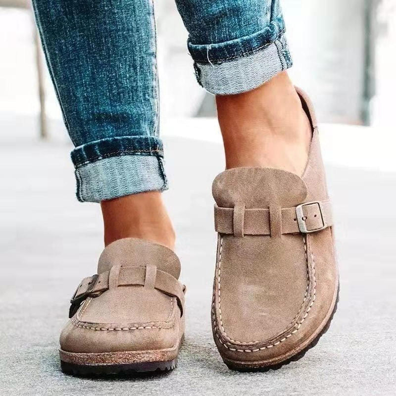 Women&#39;s PU Leather Buckle Loafers
