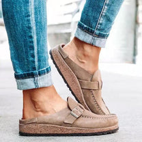 Women&#39;s PU Leather Buckle Loafers