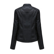 Women&#39;s PU Leather Motorcycle Jacket for Casual and Outdoor Wear