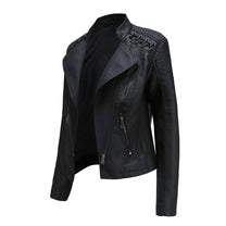 Women&#39;s PU Leather Motorcycle Jacket for Casual and Outdoor Wear