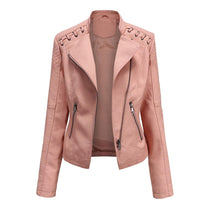 Women&#39;s PU Leather Motorcycle Jacket for Casual and Outdoor Wear