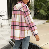 Women&#39;s Plaid Button-Up Jacket