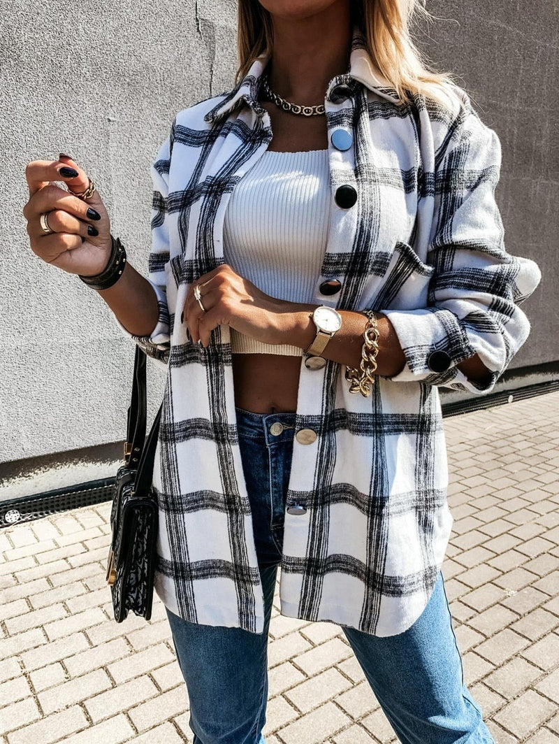 Women&#39;s Plaid Tailored Jacket
