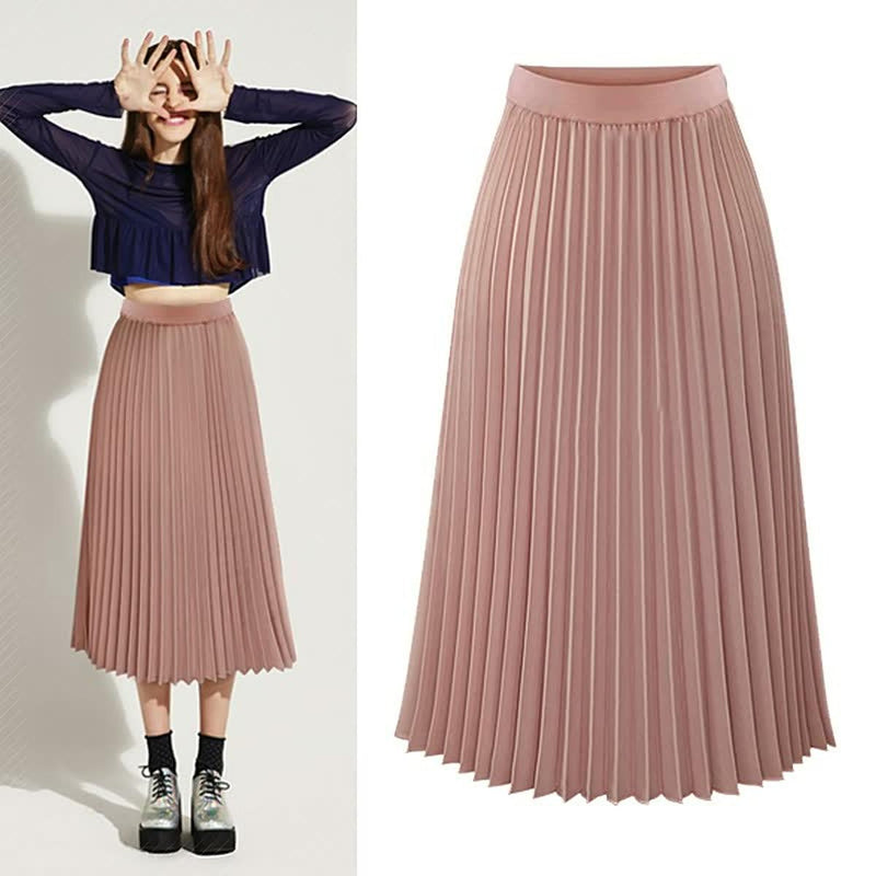 Women&#39;s Pleated Skirt Summer Collection