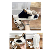 Women&#39;s Plush Cow Pattern Slippers With Non-Slip Sole