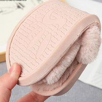 Women&#39;s Plush Indoor Slippers With Non-Slip Soles