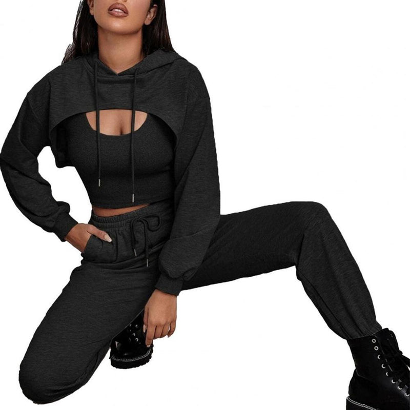 Women&#39;s Premium Tracksuit With Zip-Up Jacket And Elastic Waist Pants