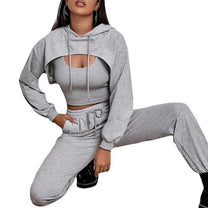 Women&#39;s Premium Tracksuit With Zip-Up Jacket And Elastic Waist Pants