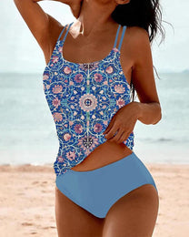 Women&#39;s Printed Tankini Swimsuit Set
