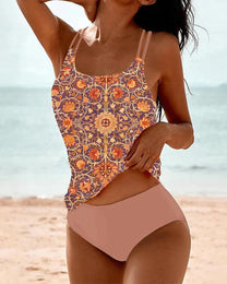 Women&#39;s Printed Tankini Swimsuit Set