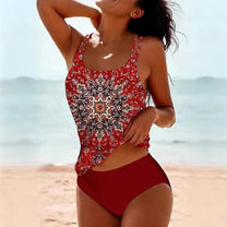 Women&#39;s Printed Tankini Swimsuit Set