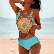 Women&#39;s Printed Tankini Swimsuit Set