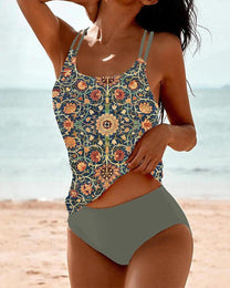 Women&#39;s Printed Tankini Swimsuit Set