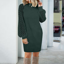 Women&#39;s Pullover Sweater With Pleated Sleeves