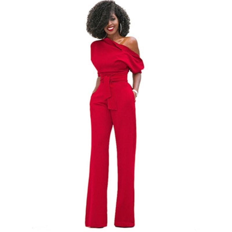 Women&#39;s Red Bodycon Jumpsuit