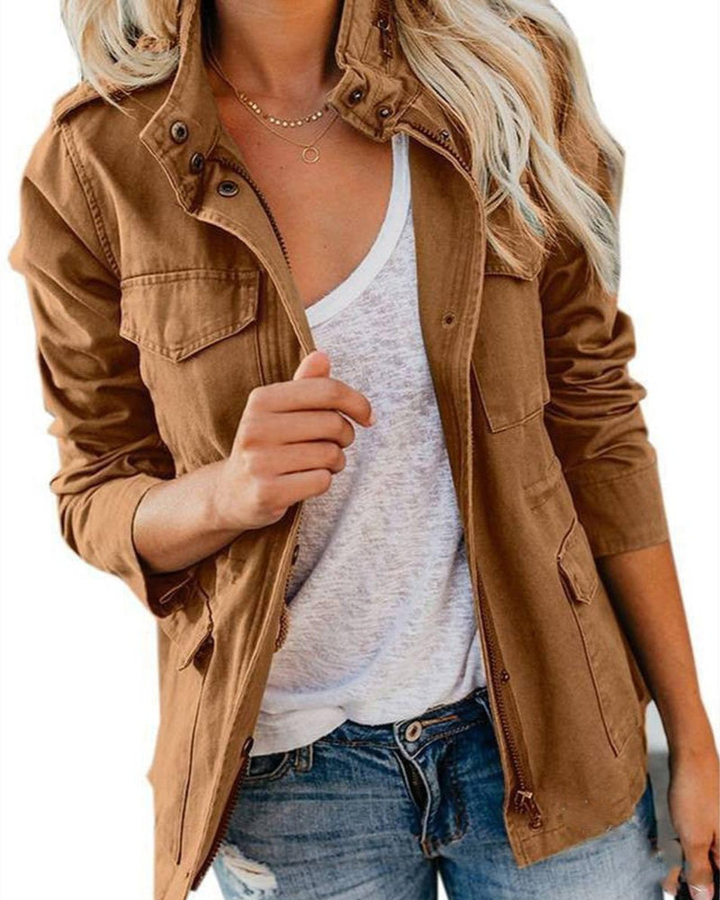 Women&#39;s Regular Fit Utility Jacket With Pockets