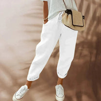 Women&#39;s Relaxed Fit Elastic Waist Lightweight Trousers