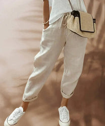 Women&#39;s Relaxed Fit Elastic Waist Lightweight Trousers