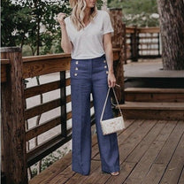 Women&#39;s Relaxed Fit Linen Pants