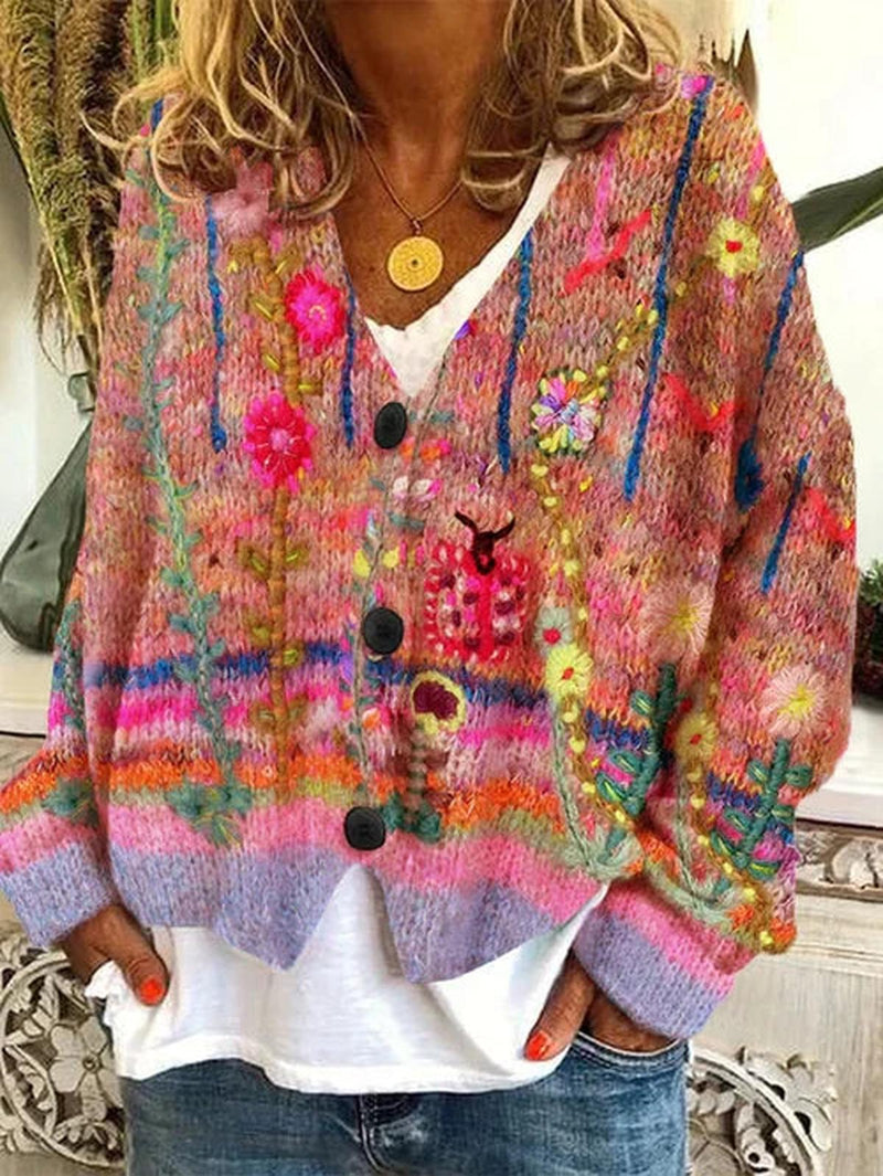 Women&#39;s Retro Cardigan With Unique Elegant Design