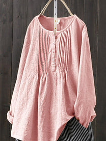 Women&#39;s Retro Cotton Linen Casual Shirt