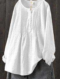 Women&#39;s Retro Cotton Linen Casual Shirt