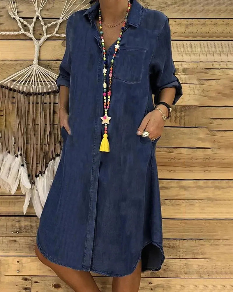 Women&#39;s Round Neck Flowy Summer Dress