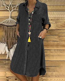 Women&#39;s Round Neck Flowy Summer Dress