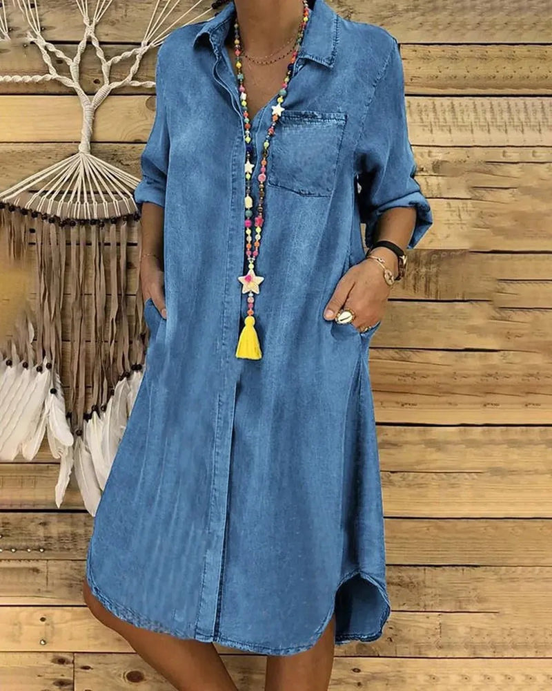 Women&#39;s Round Neck Flowy Summer Dress