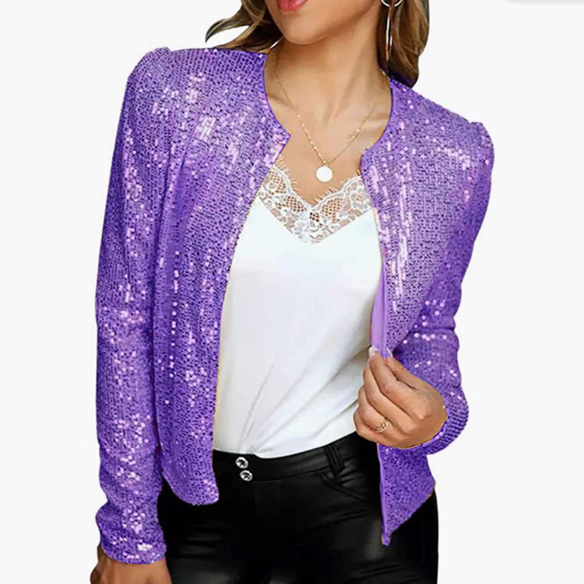 Women&#39;s Satin Blazer With Regular Fit XS-XXL