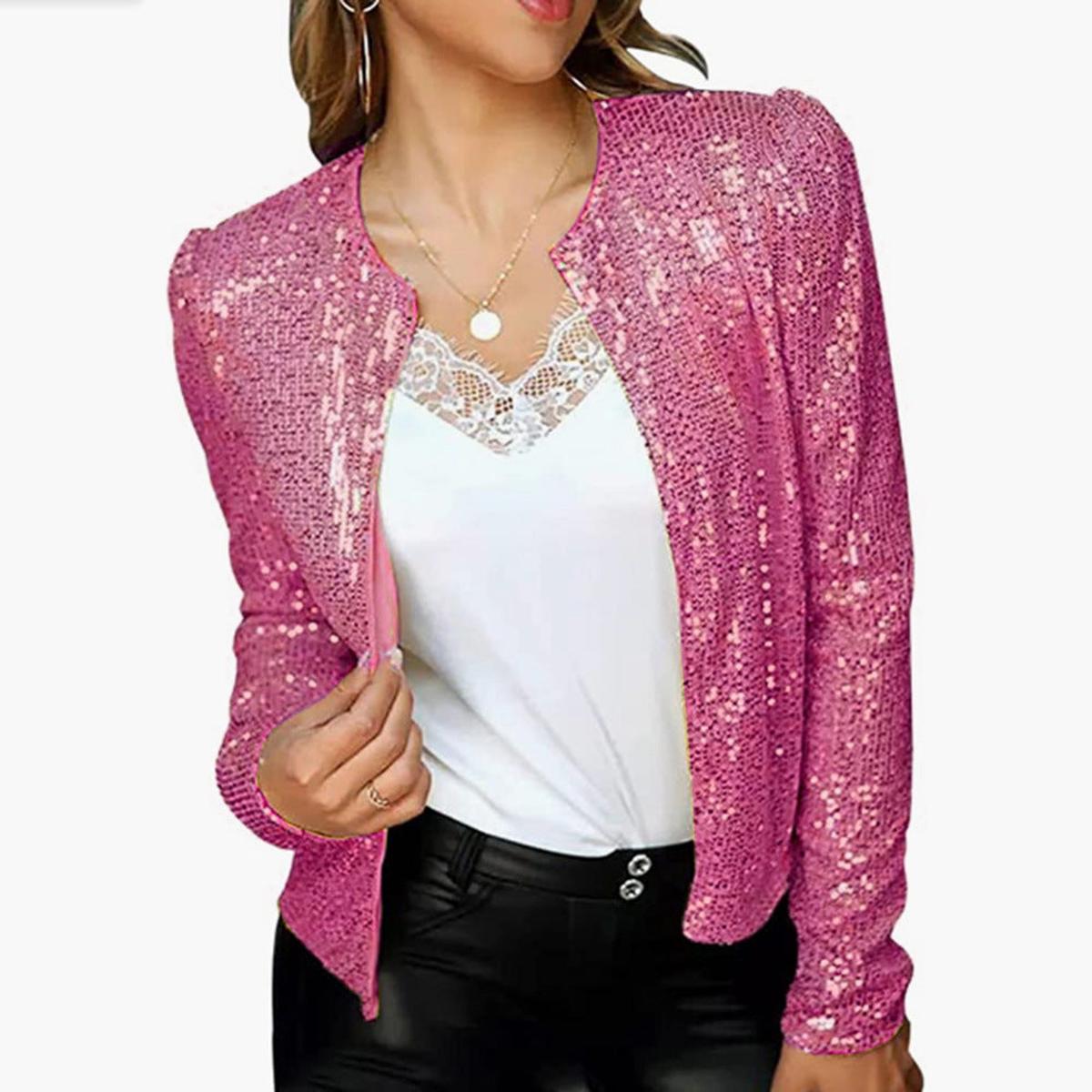 Women&#39;s Satin Blazer With Regular Fit XS-XXL