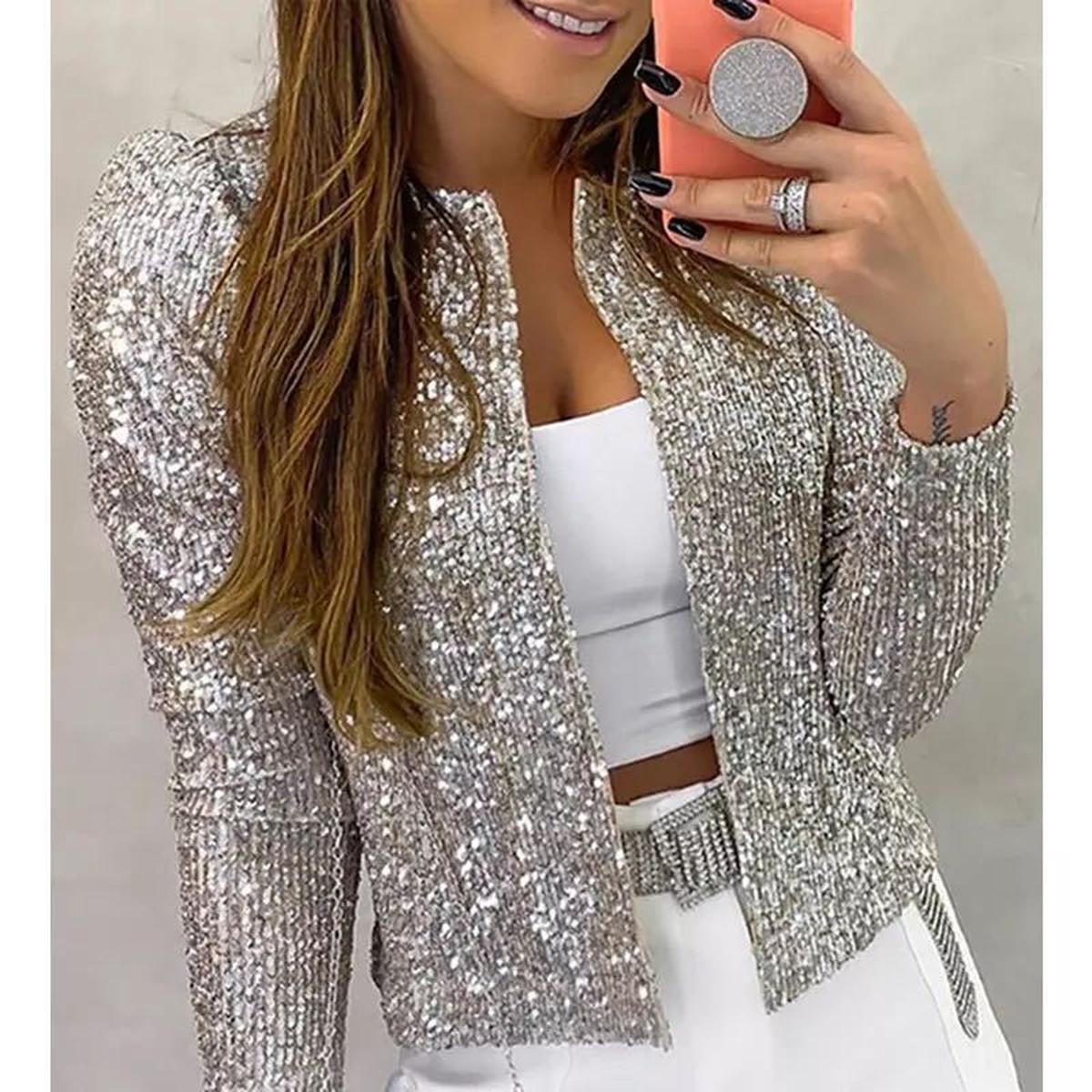 Women&#39;s Satin Blazer With Regular Fit XS-XXL