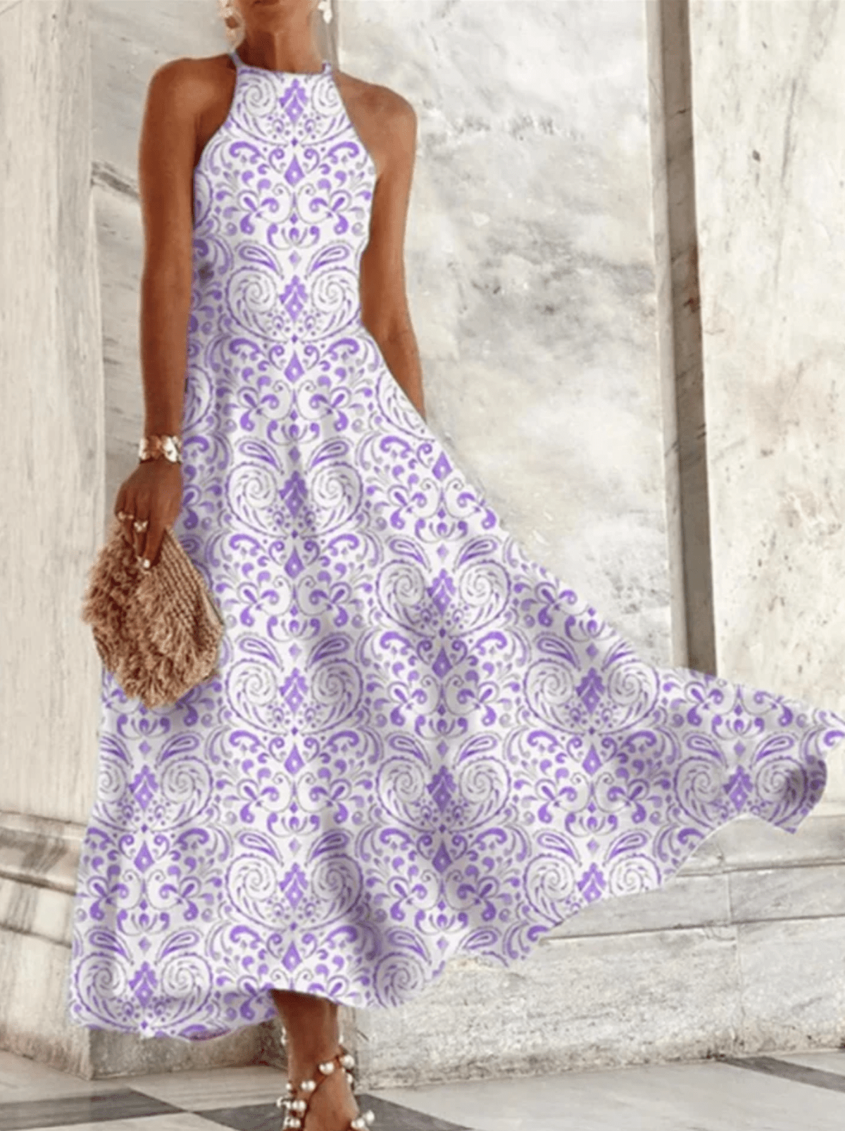 Women&#39;s Short Sleeve A-Line Summer Dress