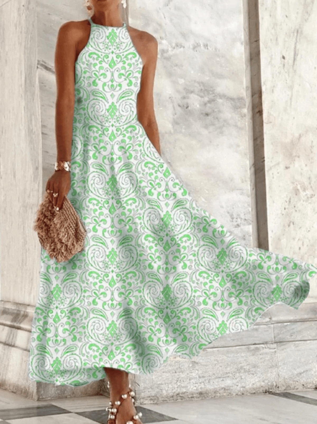 Women&#39;s Short Sleeve A-Line Summer Dress