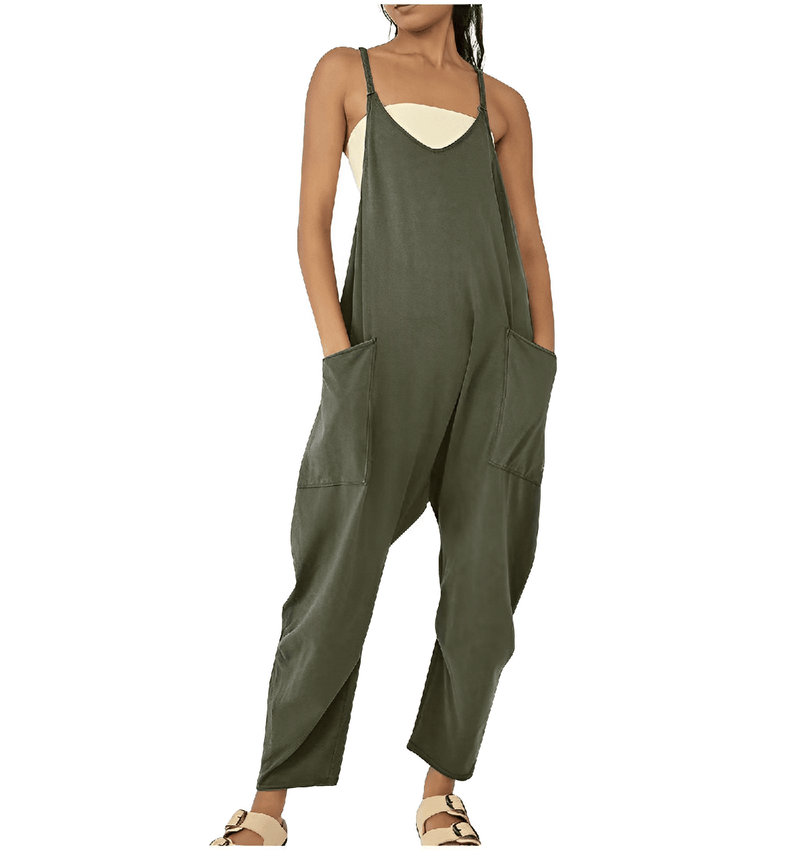 Women&#39;s Sleeveless Casual Jumpsuit With Pockets